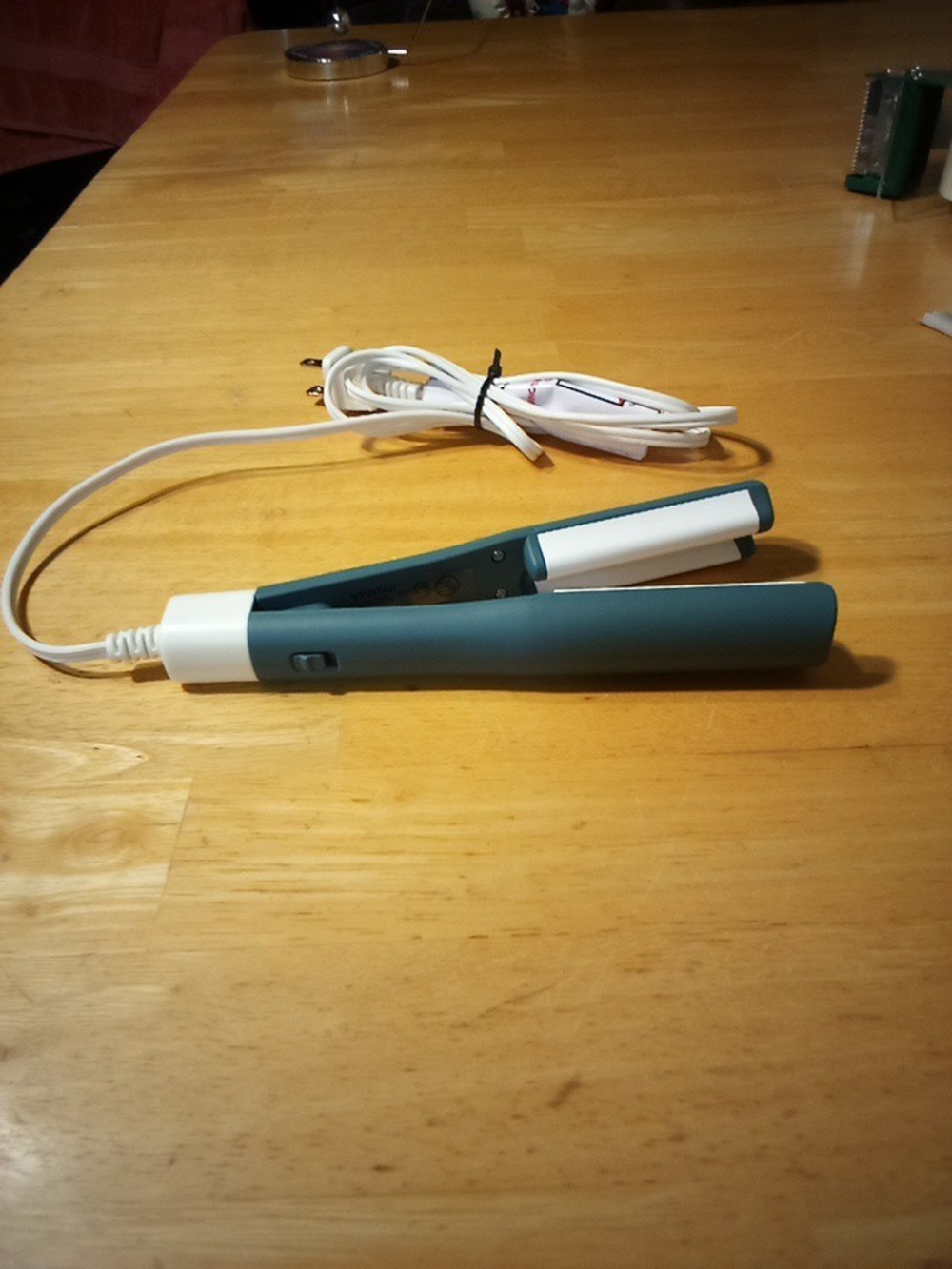 Teal and White Hair Straightener Flat Iron - Unbranded